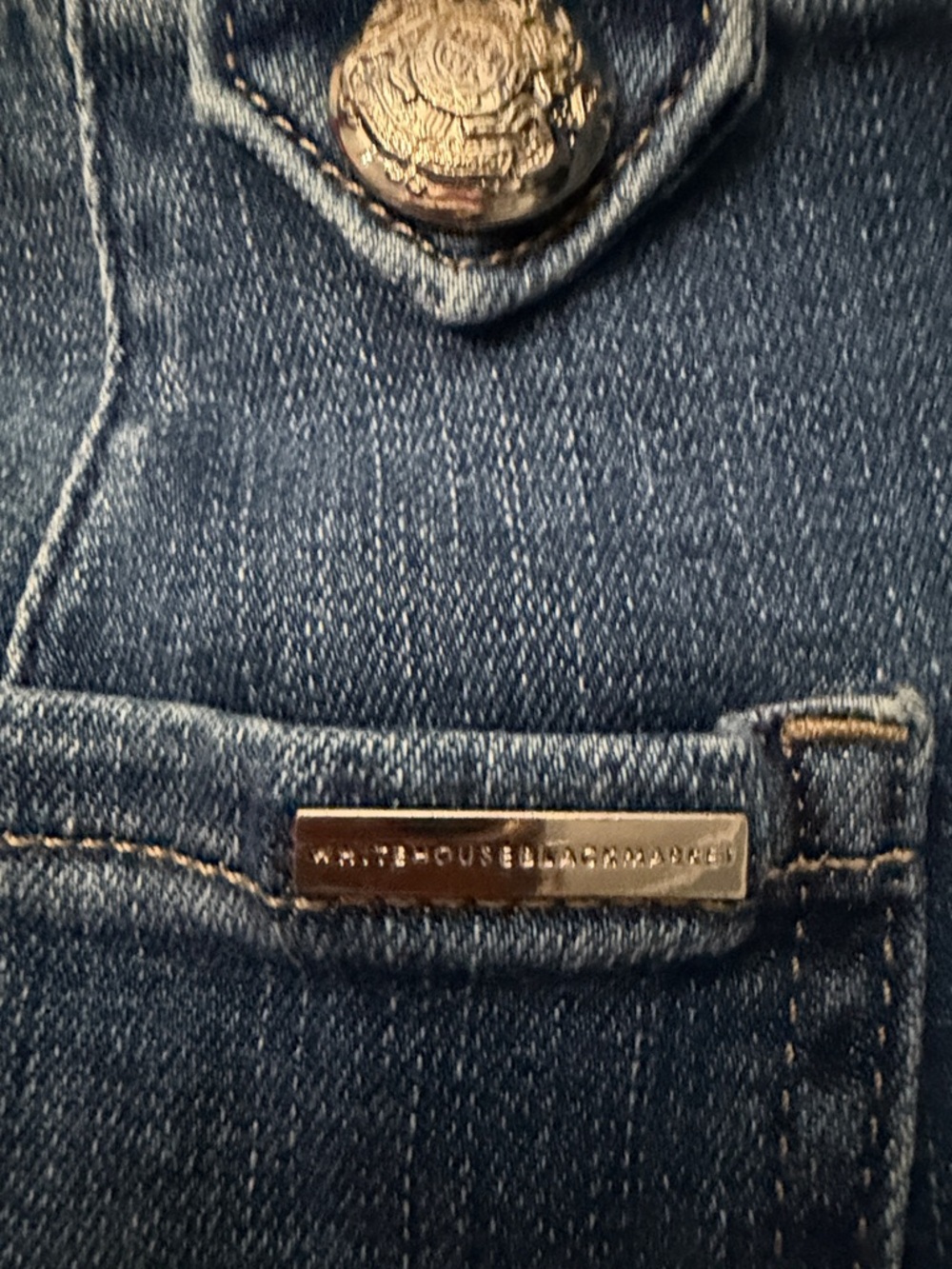 White House, Black market Denim Button-Detail Women's Shorts - Blue - Picture 6 of 10